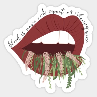 Cherry Wine Lips Lyrics Hozier Sticker